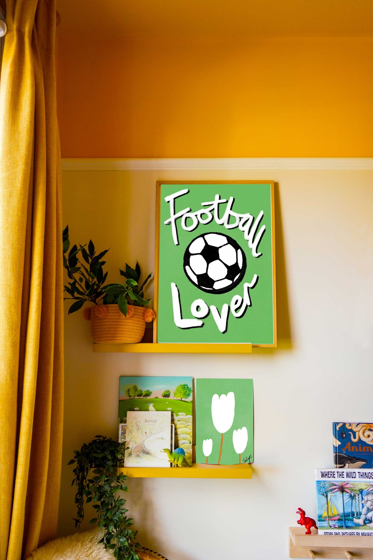 Football Lover Print - Green, White, Black Fine Art Print