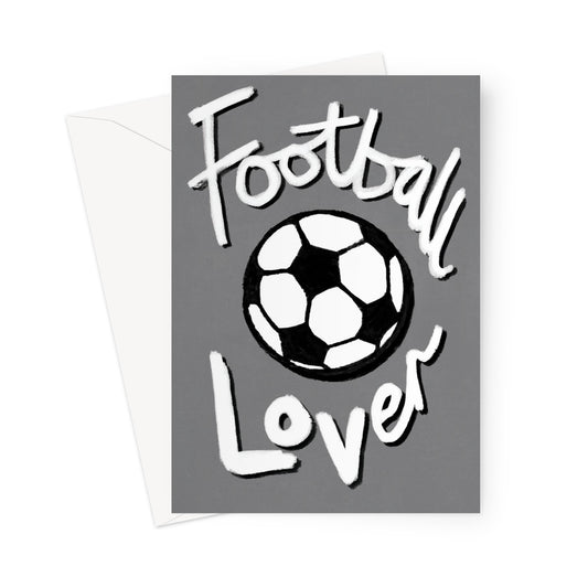 Football Lover Print - Grey, White, Black Greeting Card