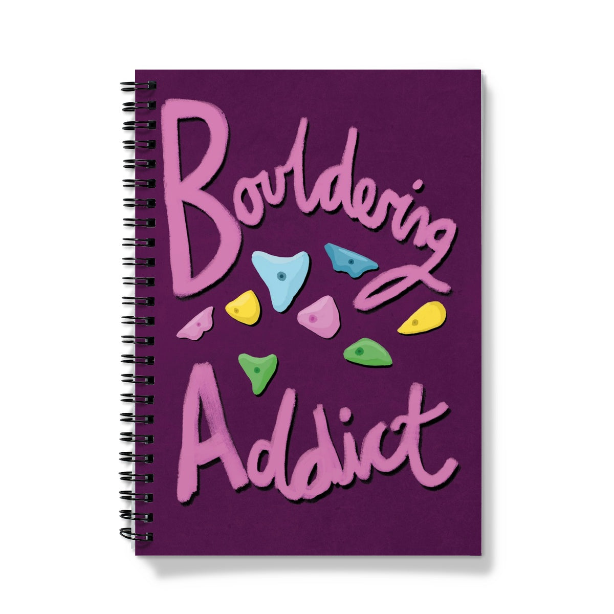 Bouldering Addict - Purple and Pink Notebook