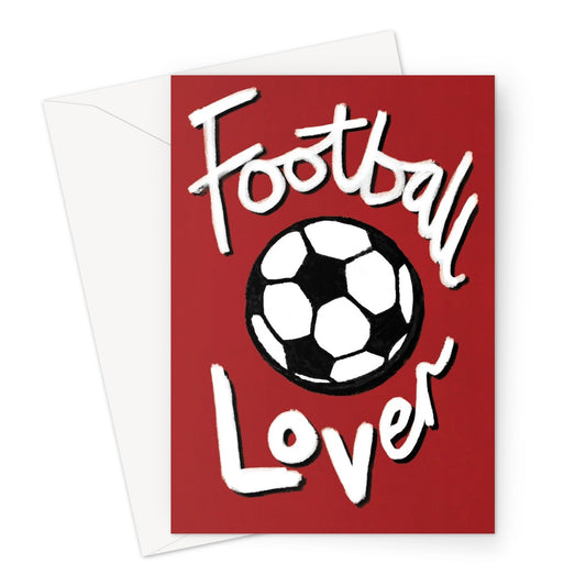 Football Lover - Red, Black and White Greeting Card