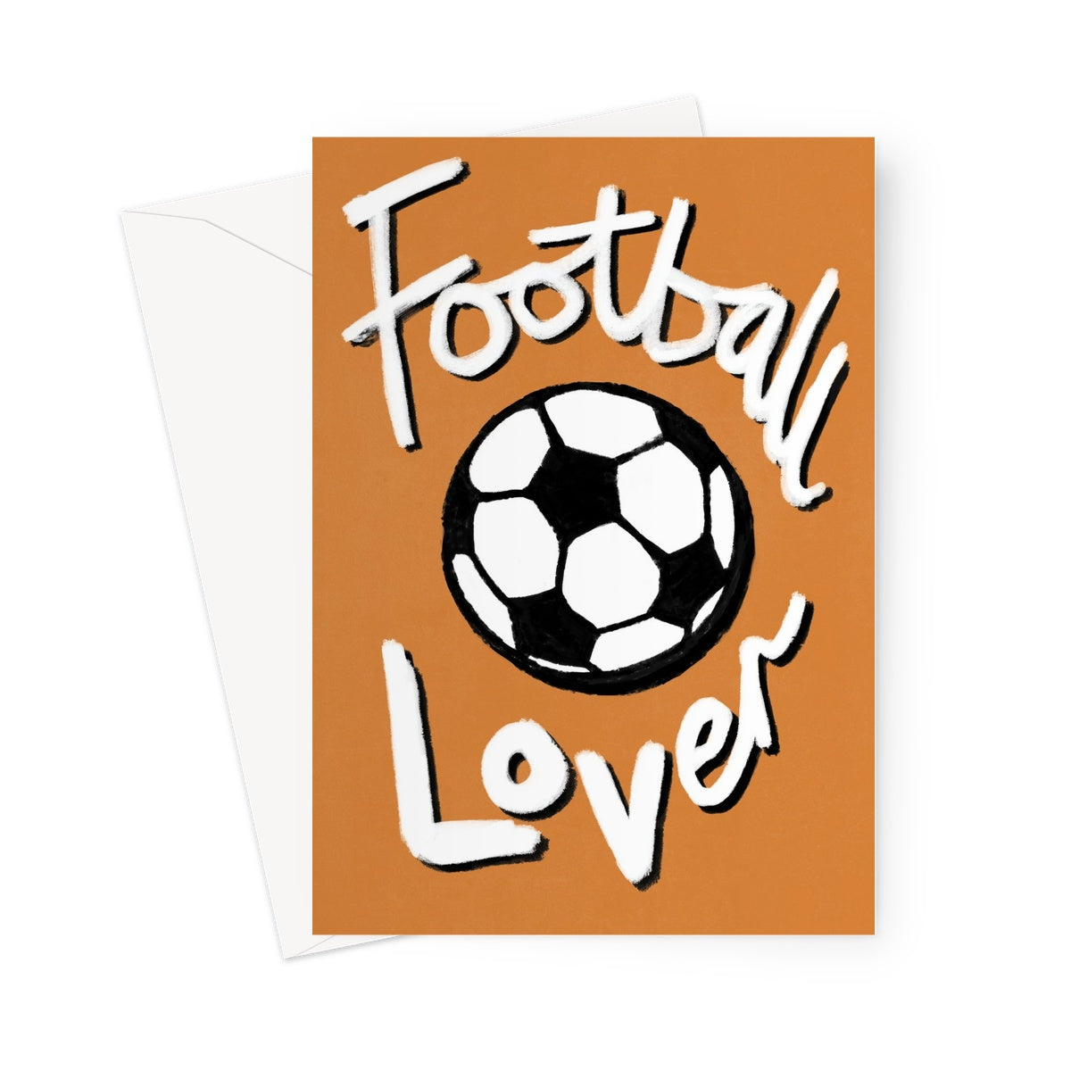 Football Lover Print - Brown, White, Black Greeting Card