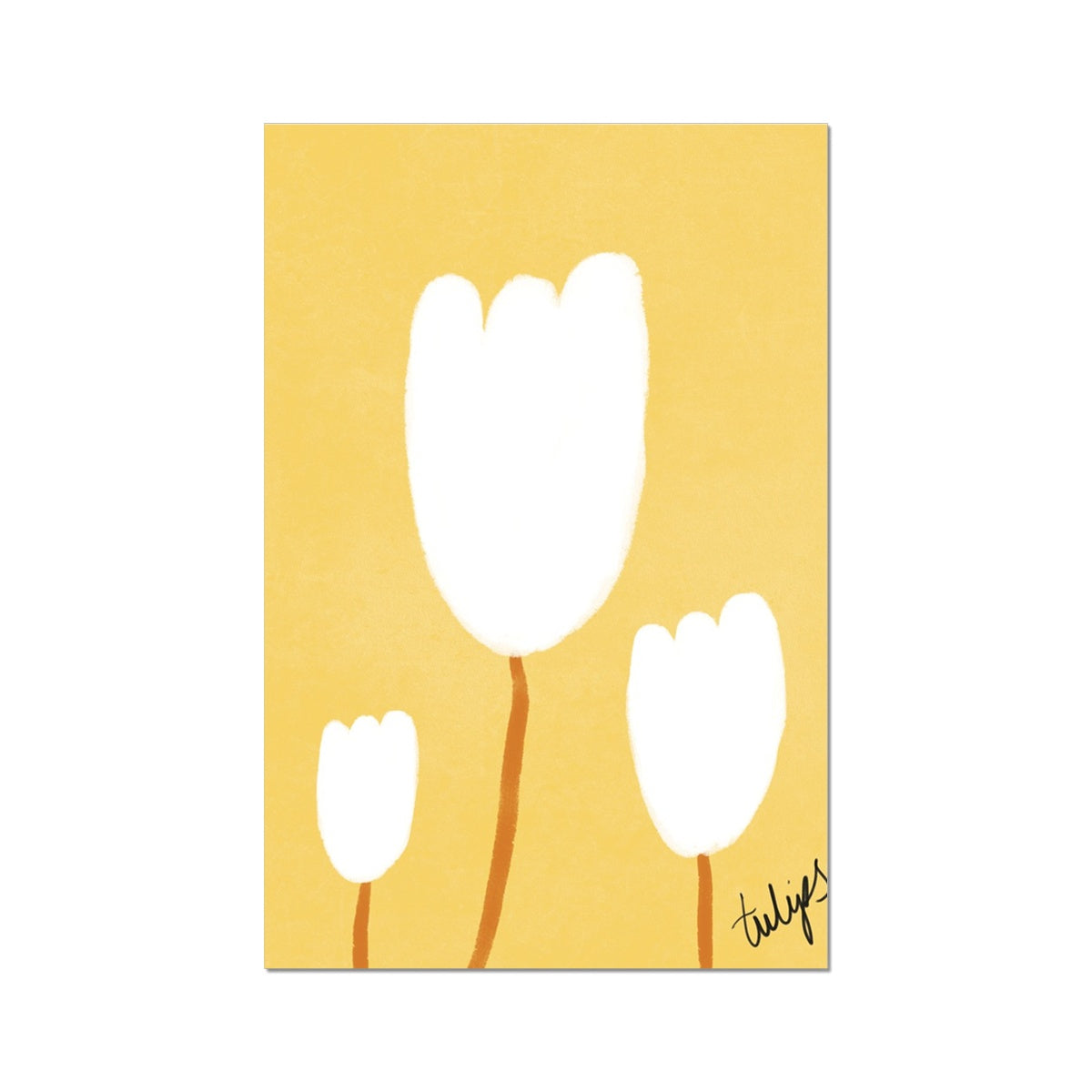 Tulips Print - Yellow, White Fine Art Print