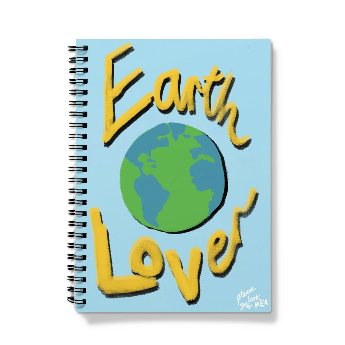 Earth Lover Print - Blue, Yellow Notebook