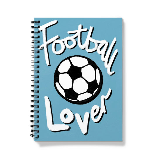Football Lover Print - Blue, White, Black Notebook