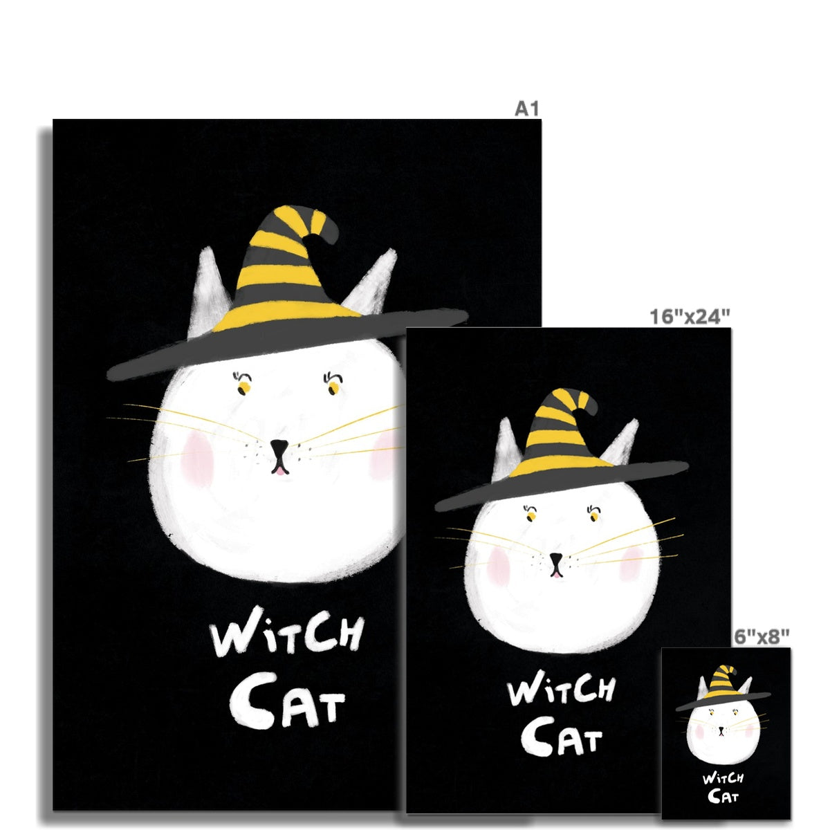 Witch Cat Print Fine Art Print