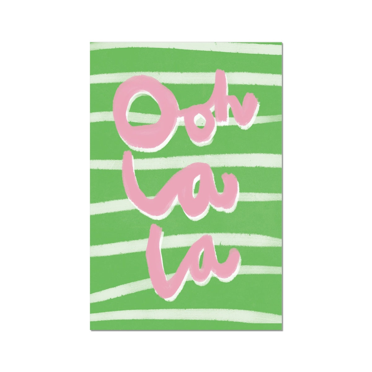 Ooh La La Art Print - Green, White and Pink Fine Art Print