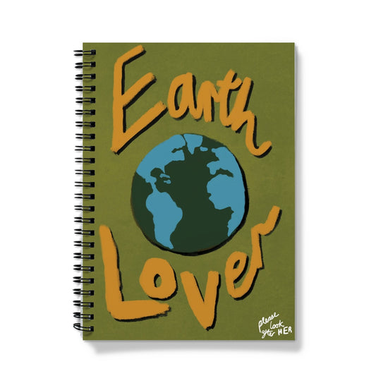 Earth Lover Print - Olive Green, Blue, Orange Notebook