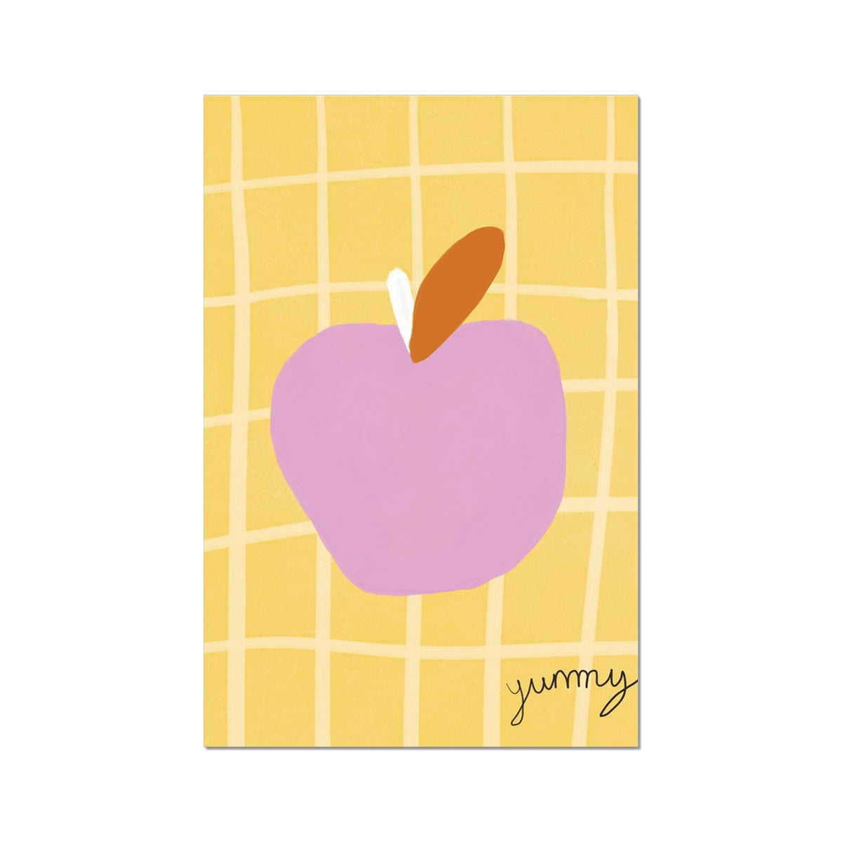 Yummy Apple Print - Yellow, Pink Fine Art Print