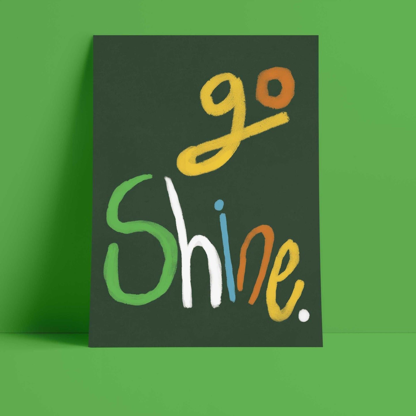 Go Shine Art Print - Green, Multi-coloured Fine Art Print