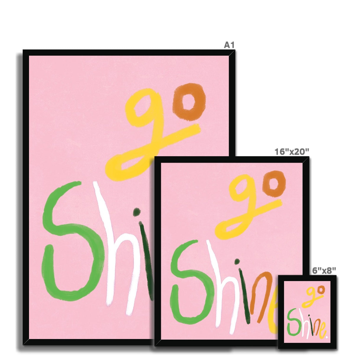 Go Shine - Pink Art Print Framed Print