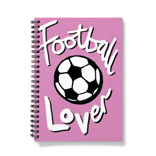 Football Lover Print - Pink, Black, White Notebook