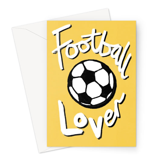 Football Lover Print - Yellow, White, Black Greeting Card