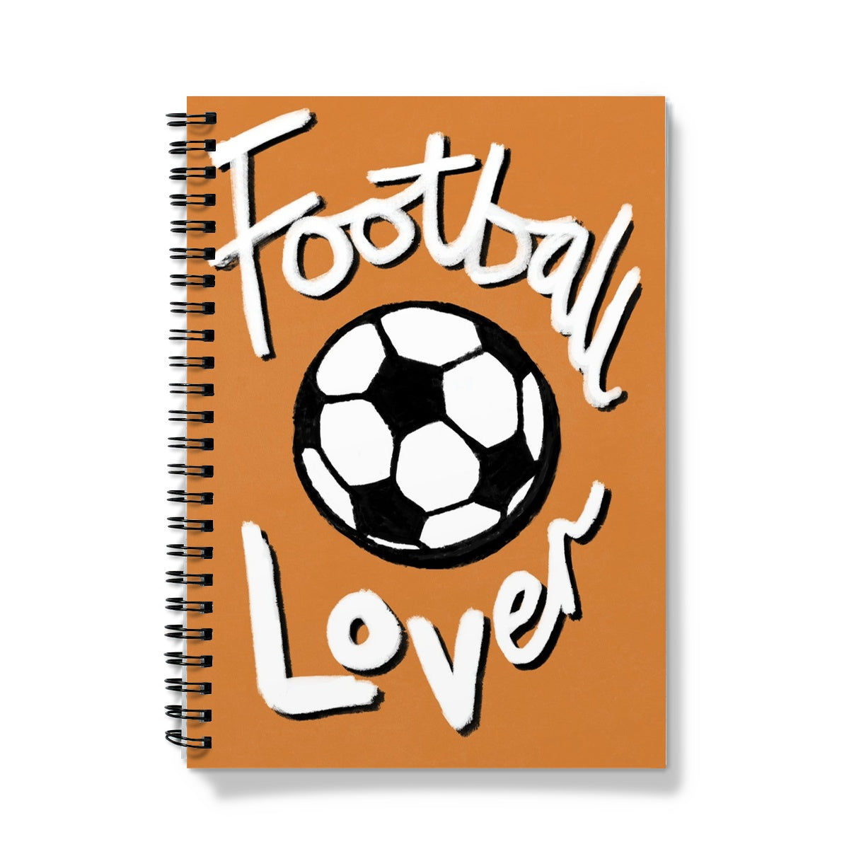 Football Lover Print - Brown, White, Black Notebook