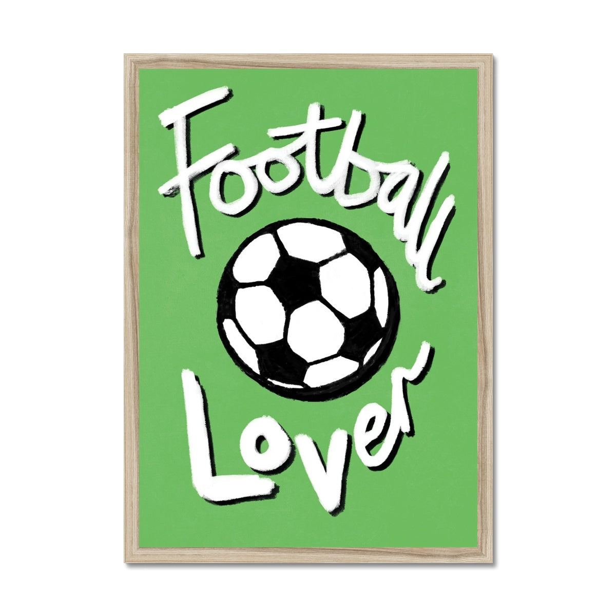 Football Lover Print - Green, White, Black Framed Print