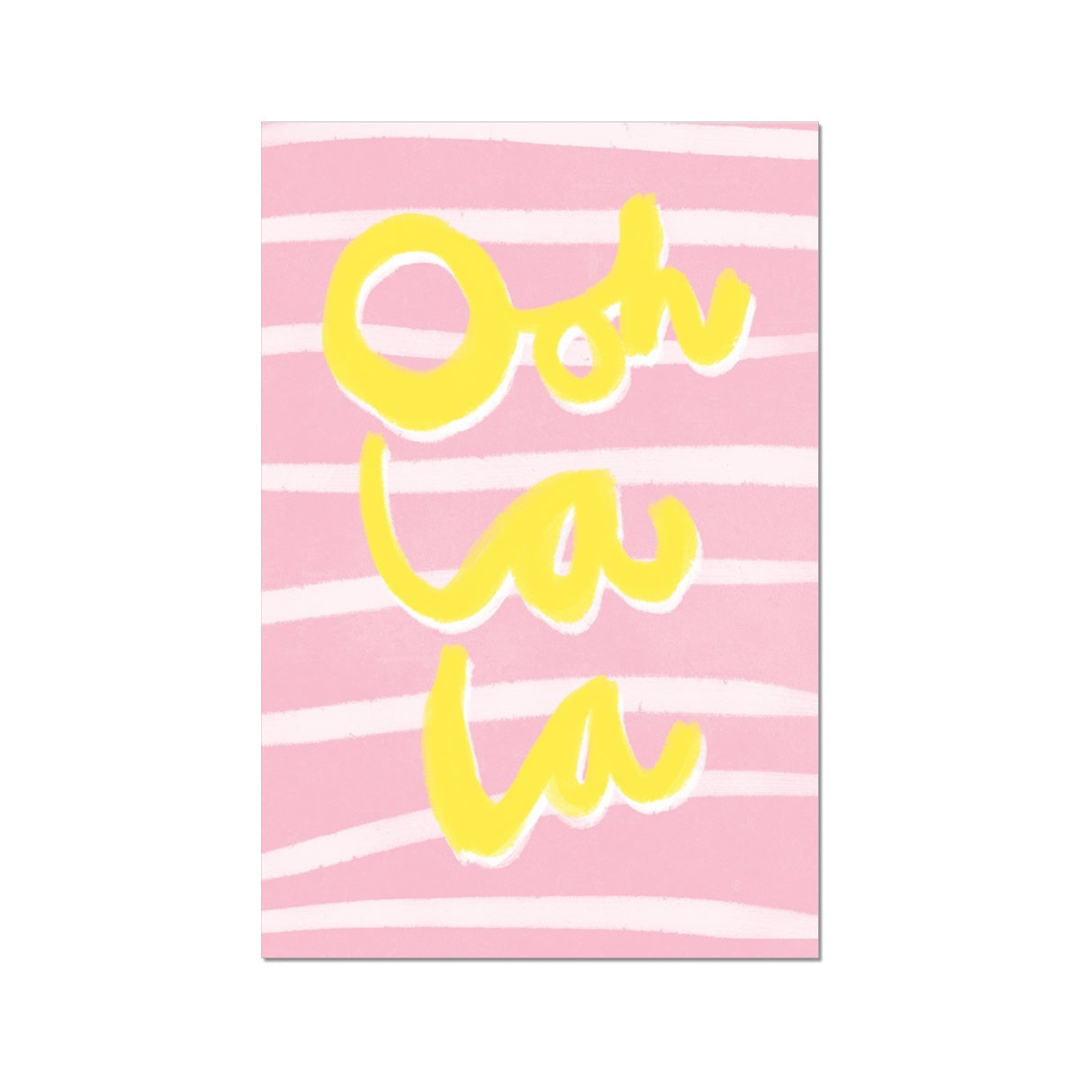Ooh La La Art Print - Pink, White and Yellow Fine Art Print